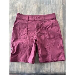 Eddie‎ Bauer rolled hem Casual Bermuda Shorts Women's Size 8 Burgundy